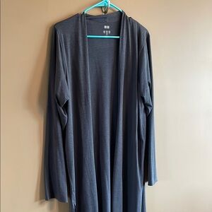 Uniqlo Women's Dark Gray Open-Front Long Cardigan
